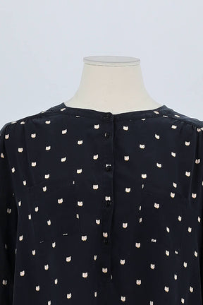 Blouse Des Petits Hauts Noir en Soie