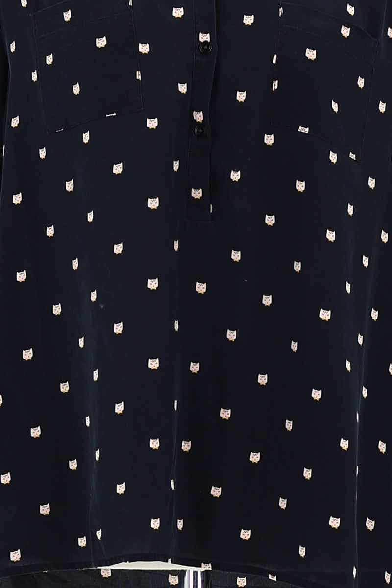 Blouse Des Petits Hauts Noir en Soie
