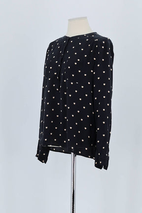 Blouse Des Petits Hauts Noir en Soie