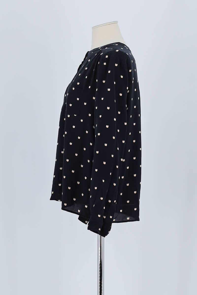 Blouse Des Petits Hauts Noir en Soie