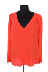 Blouse Des Petits Hauts Orange en Viscose, taille S - Seconde Main