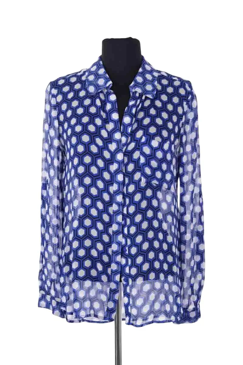 Blouse Diane Von Furstenberg Bleu en Soie, taille M - Seconde Main