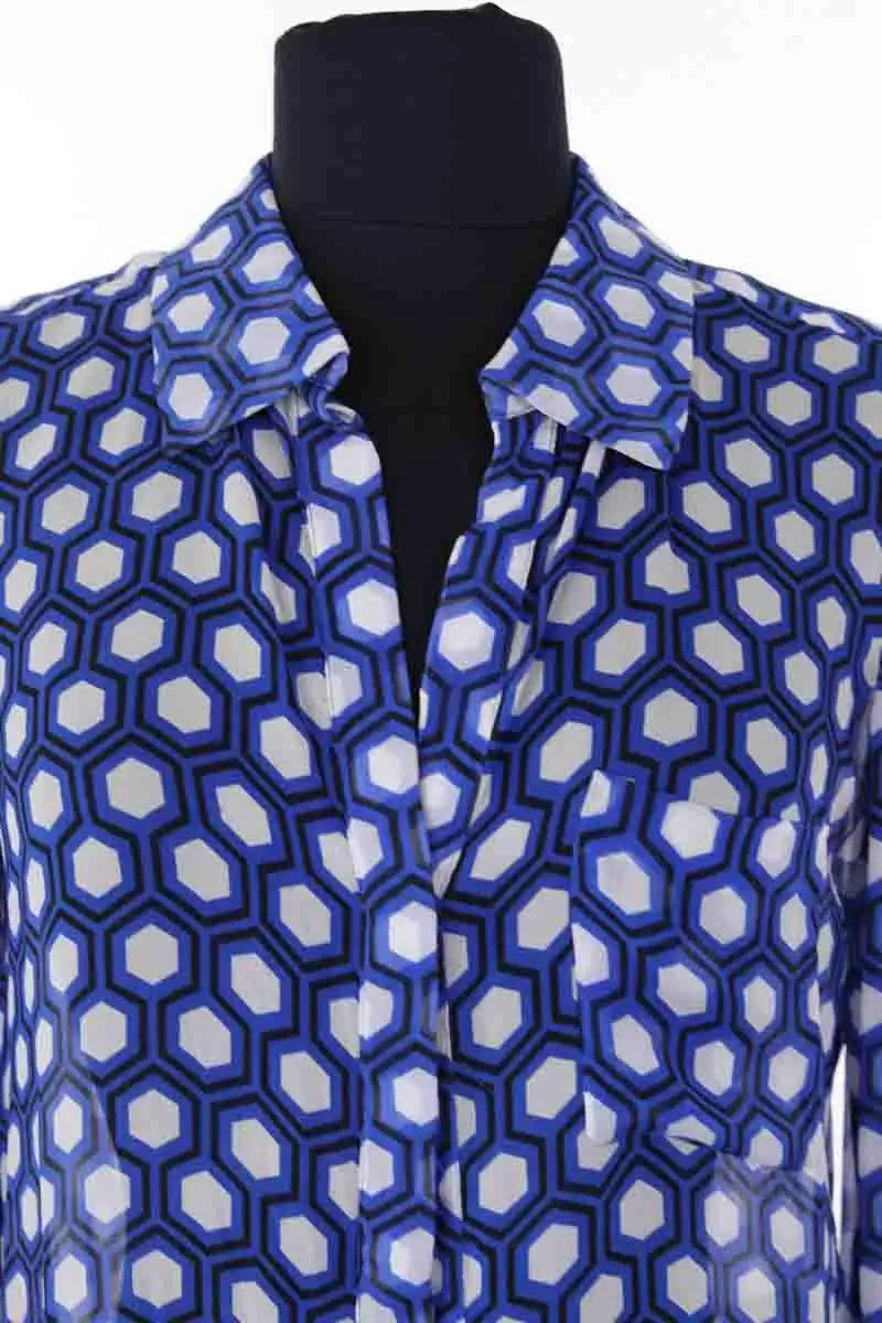 Blouse Diane Von Furstenberg Bleu en Soie