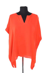 Blouse Diane Von Furstenberg Orange en Soie, taille TU - Seconde Main
