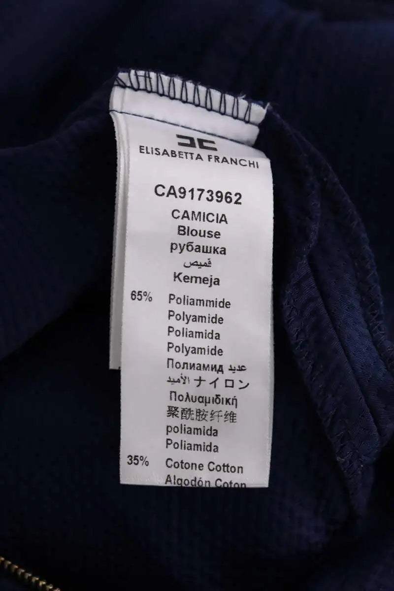 Blouse Elisabetta Franchi Marine en Synthétique