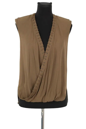 Blouse Elisabetta Franchi Marron en Viscose, taille XS - Seconde Main