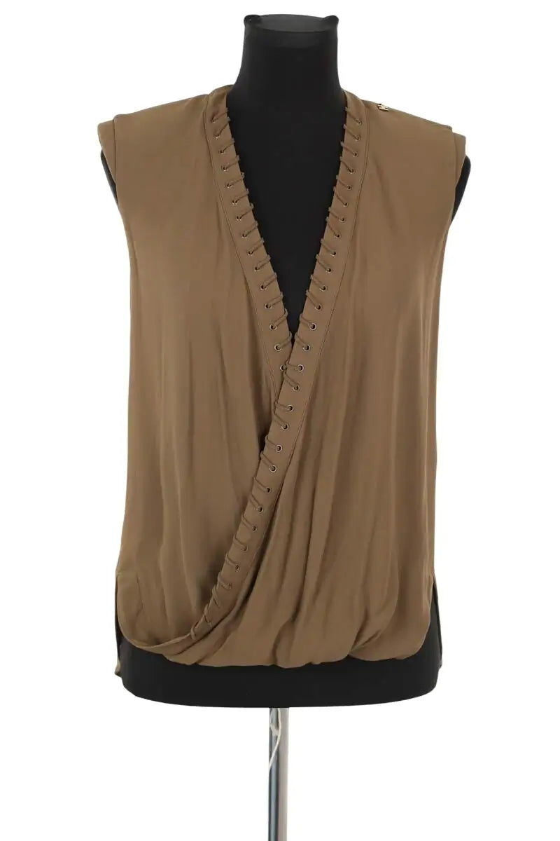 Blouse Elisabetta Franchi Marron en Viscose, taille XS - Seconde Main