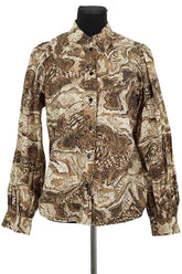 Blouse Ganni Camel en Coton, taille M - Seconde Main