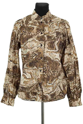Blouse Ganni Camel en Coton, taille M - Seconde Main