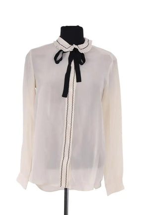 Blouse Gerard Darel Ecru en Soie, taille S - Seconde Main