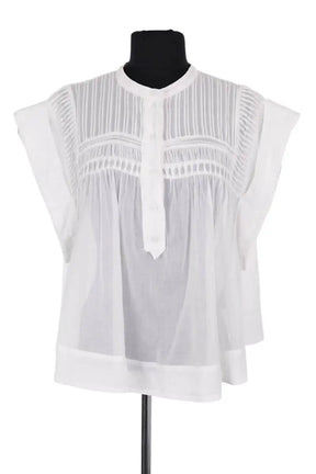 Blouse Isabel Marant Étoile Leaza Blanc en Coton, taille L - Seconde Main