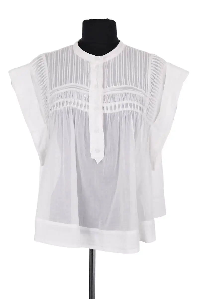Blouse Isabel Marant Étoile Leaza Blanc en Coton, taille L - Seconde Main