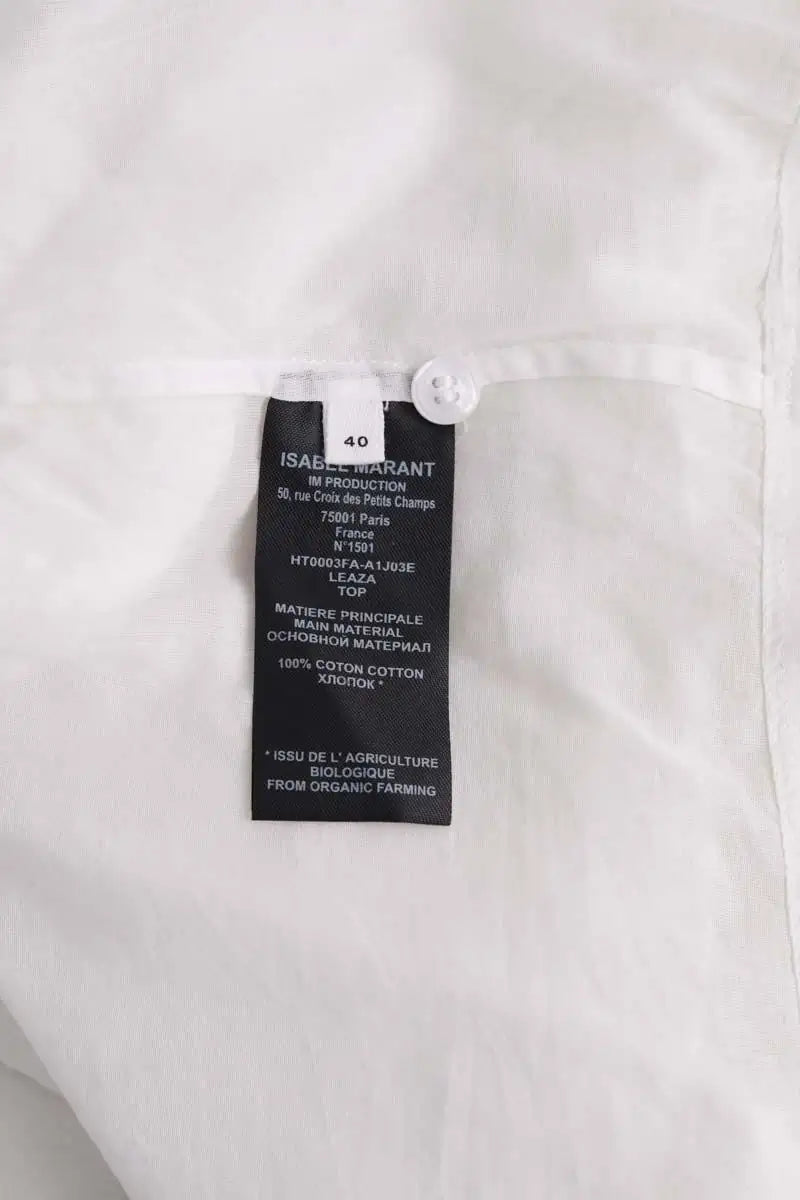 Blouse Isabel Marant Étoile Leaza Blanc en Coton