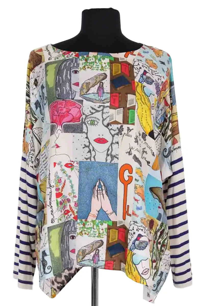 Blouse La Prestic Ouiston Multicolore en Soie, taille M - Seconde Main