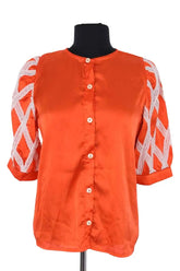 Blouse La Veste Orange en Synthétique, taille M - Seconde Main