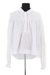 Blouse Laurence Bras Blanc en Coton, taille L - Seconde Main