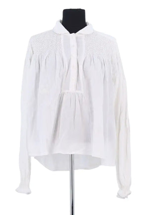 Blouse Laurence Bras Blanc en Coton, taille L - Seconde Main