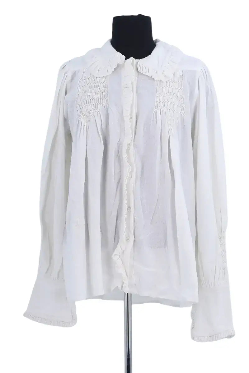 Blouse Laurence Bras Blanc en Coton, taille S - Seconde Main