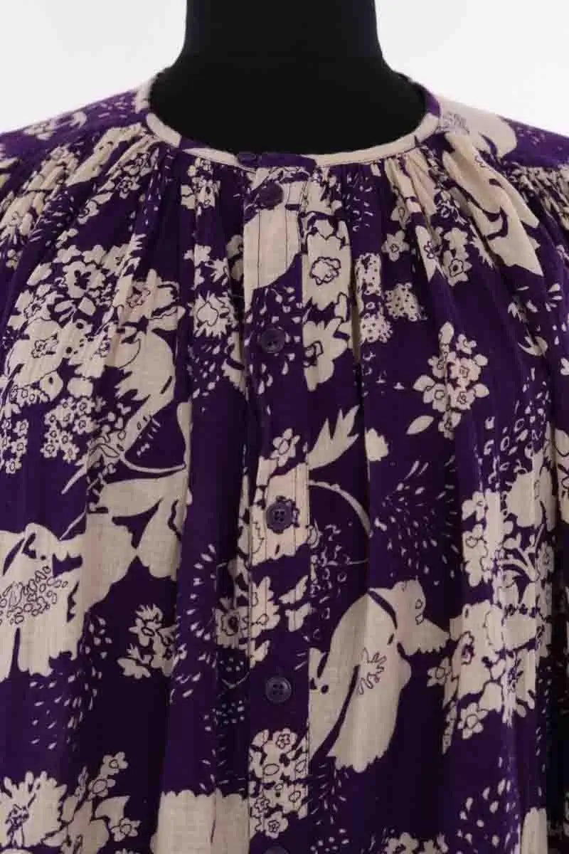 Blouse Laurence Bras Violet en Coton