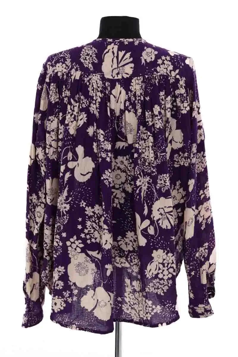 Blouse Laurence Bras Violet en Coton