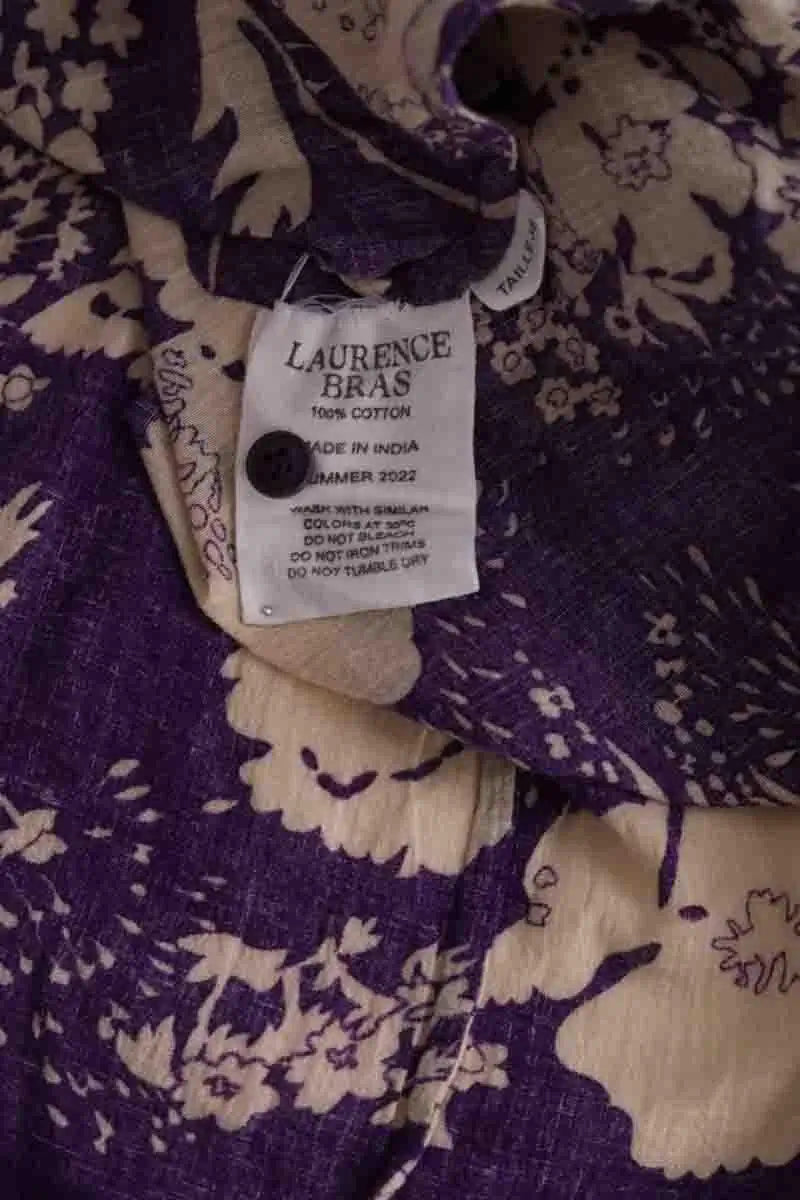 Blouse Laurence Bras Violet en Coton