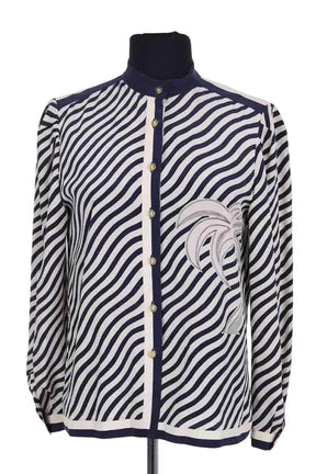 Blouse Louis Feraud Marine en Soie, taille S - Seconde Main