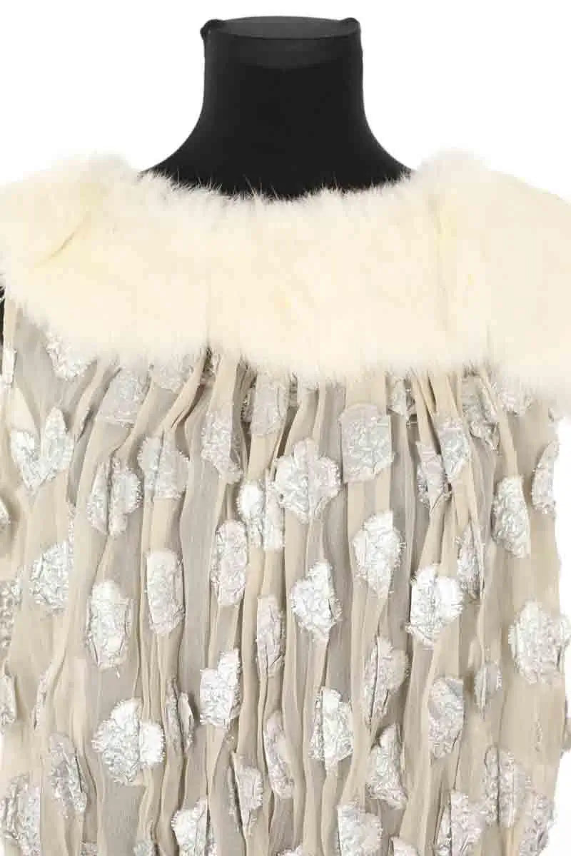 Blouse Louis Vuitton Ecru en Fourrure