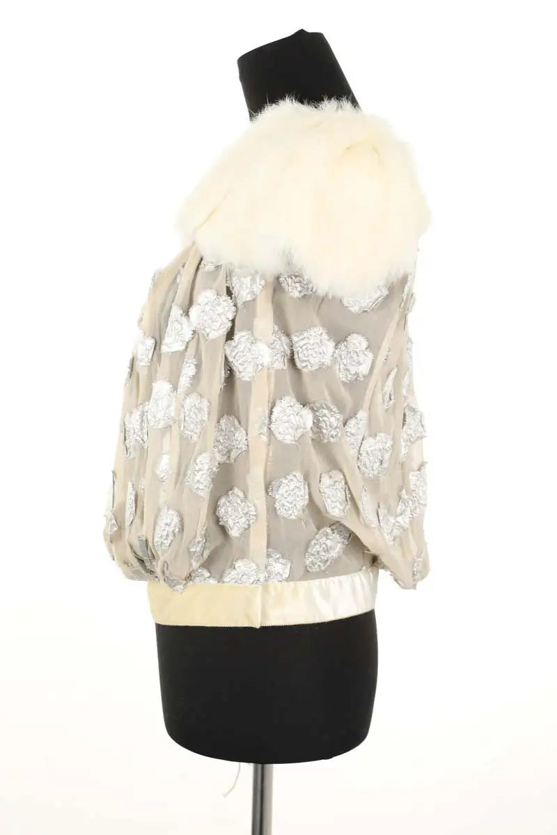 Blouse Louis Vuitton Ecru en Fourrure