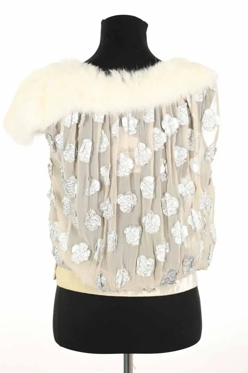 Blouse Louis Vuitton Ecru en Fourrure