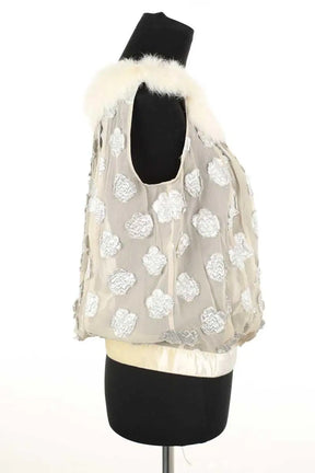 Blouse Louis Vuitton Ecru en Fourrure
