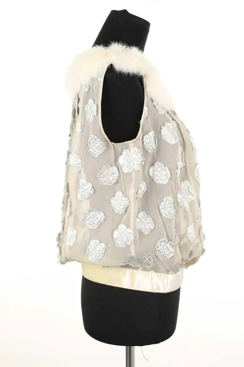 Blouse Louis Vuitton Ecru en Fourrure