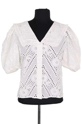 Blouse Maje Blanc en Coton, taille S - Seconde Main