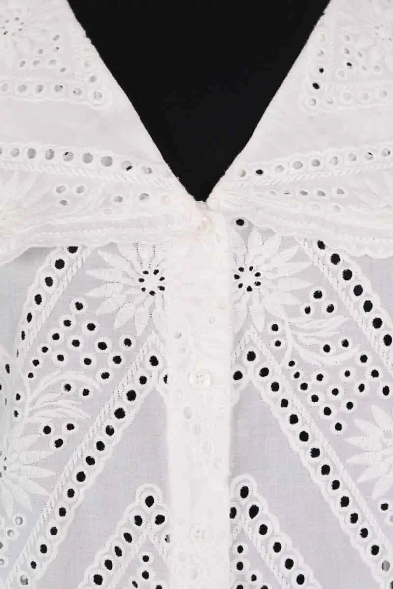 Blouse Maje Blanc en Coton