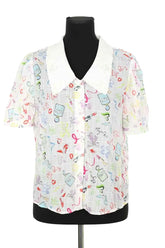 Blouse Maje Blanc en Polyester, taille M - Seconde Main