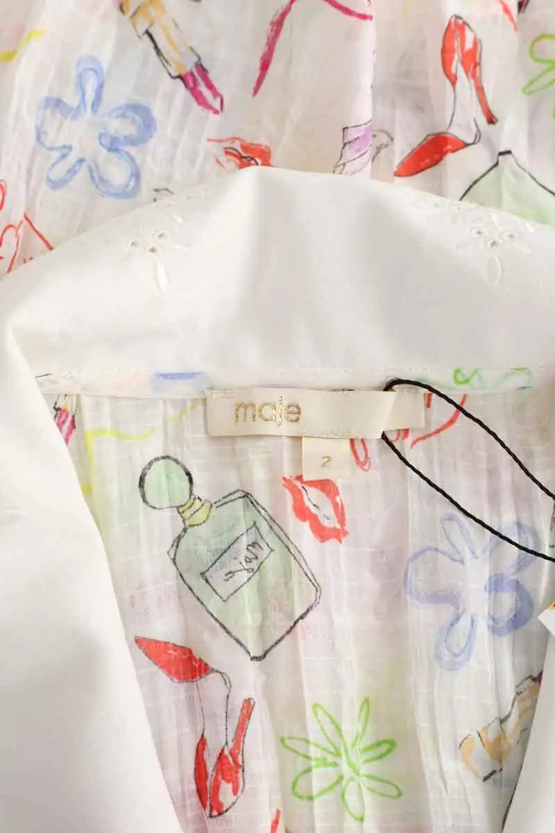 Blouse Maje Blanc en Polyester