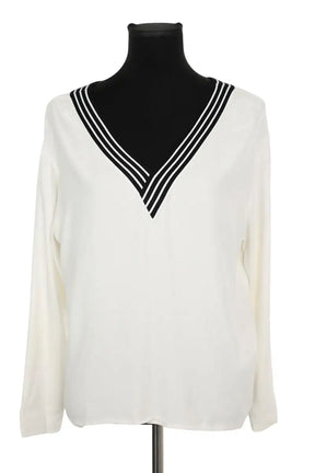 Blouse Maje Blanc en Viscose, taille L - Seconde Main