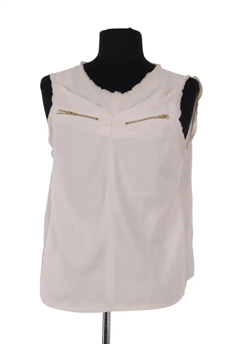 Blouse Maje Ecru en Synthétique, taille S - Seconde Main