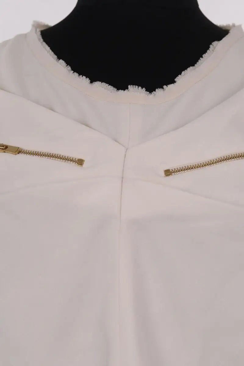 Blouse Maje Ecru en Synthétique