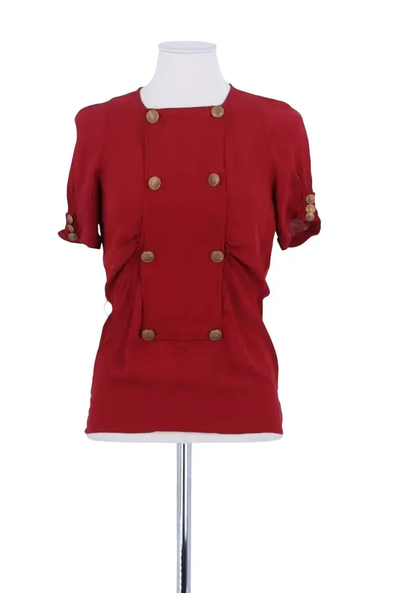 Blouse Maje Rouge en Soie, taille M - Seconde Main