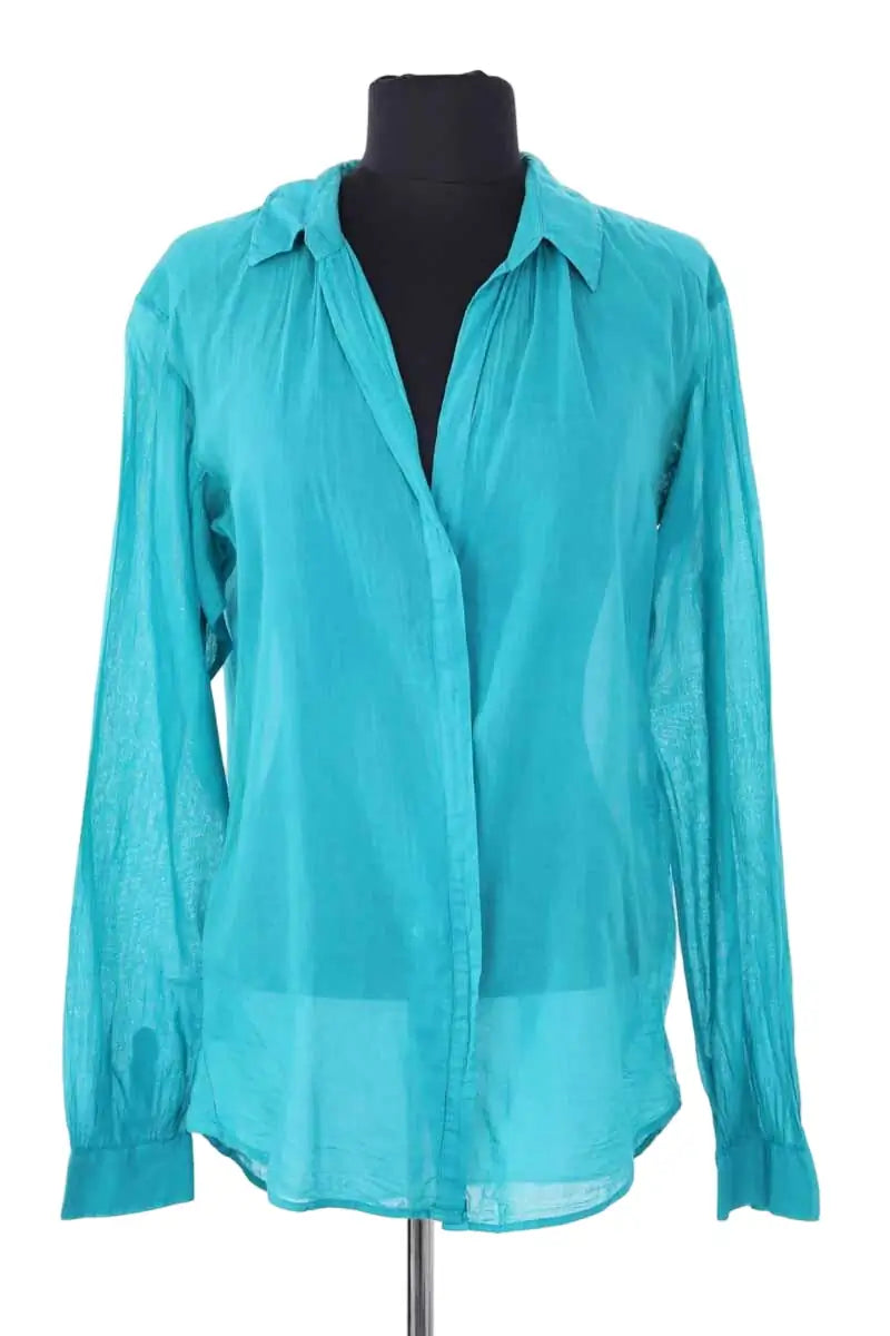 Blouse Maje Turquoise en Coton, taille S - Seconde Main