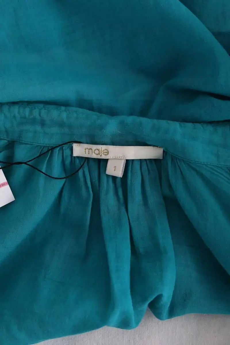 Blouse Maje Turquoise en Coton