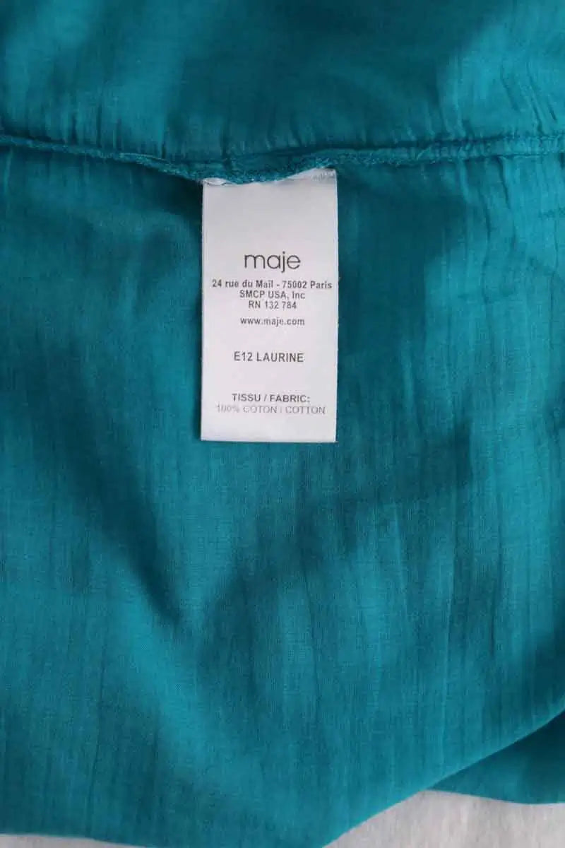 Blouse Maje Turquoise en Coton