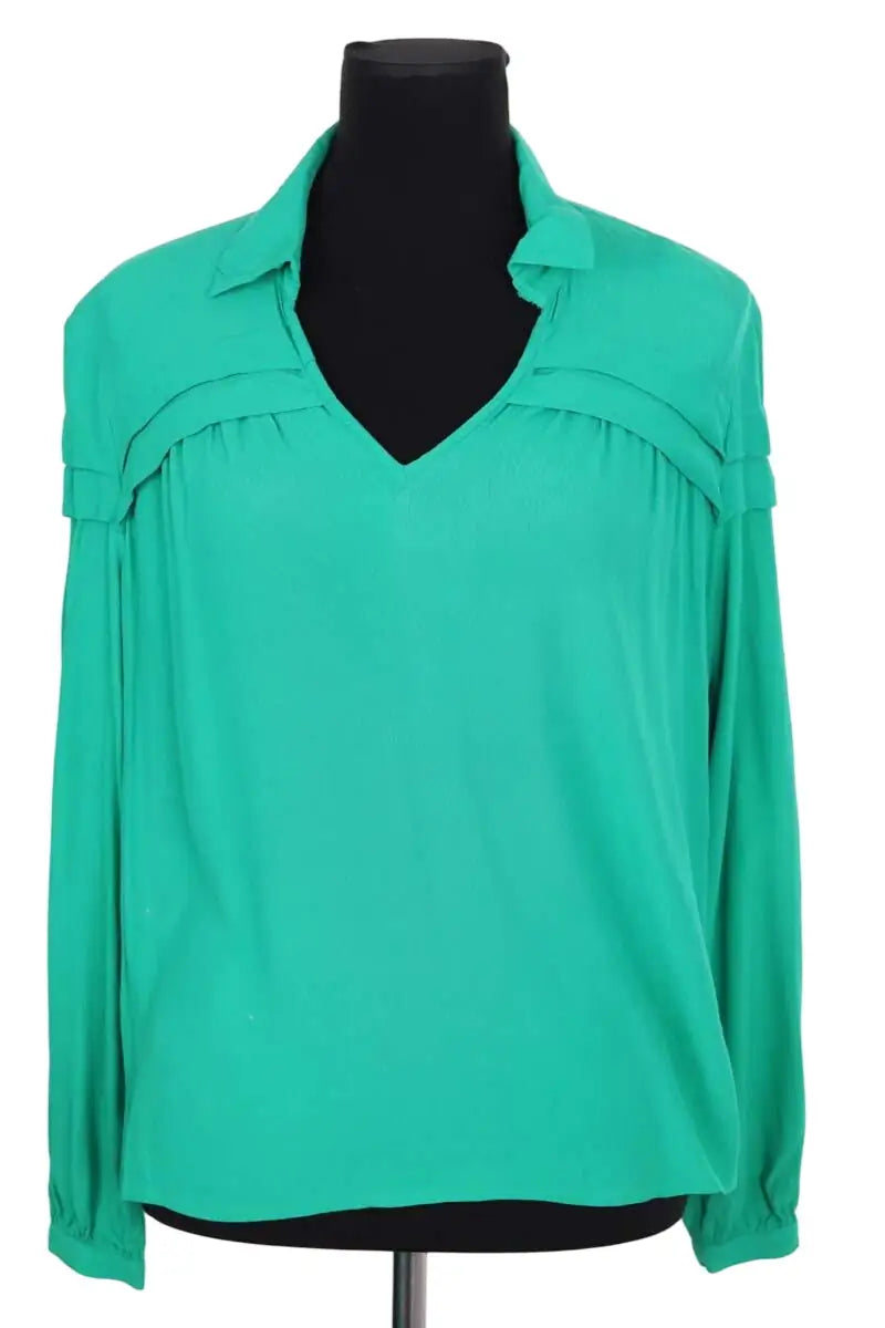 Blouse Maje Vert en Viscose, taille S - Seconde Main
