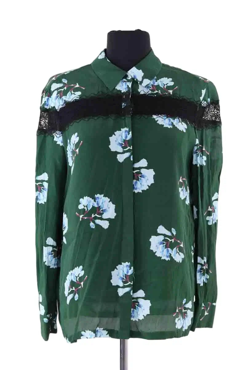 Blouse Maje Vert en Viscose, taille S - Seconde Main