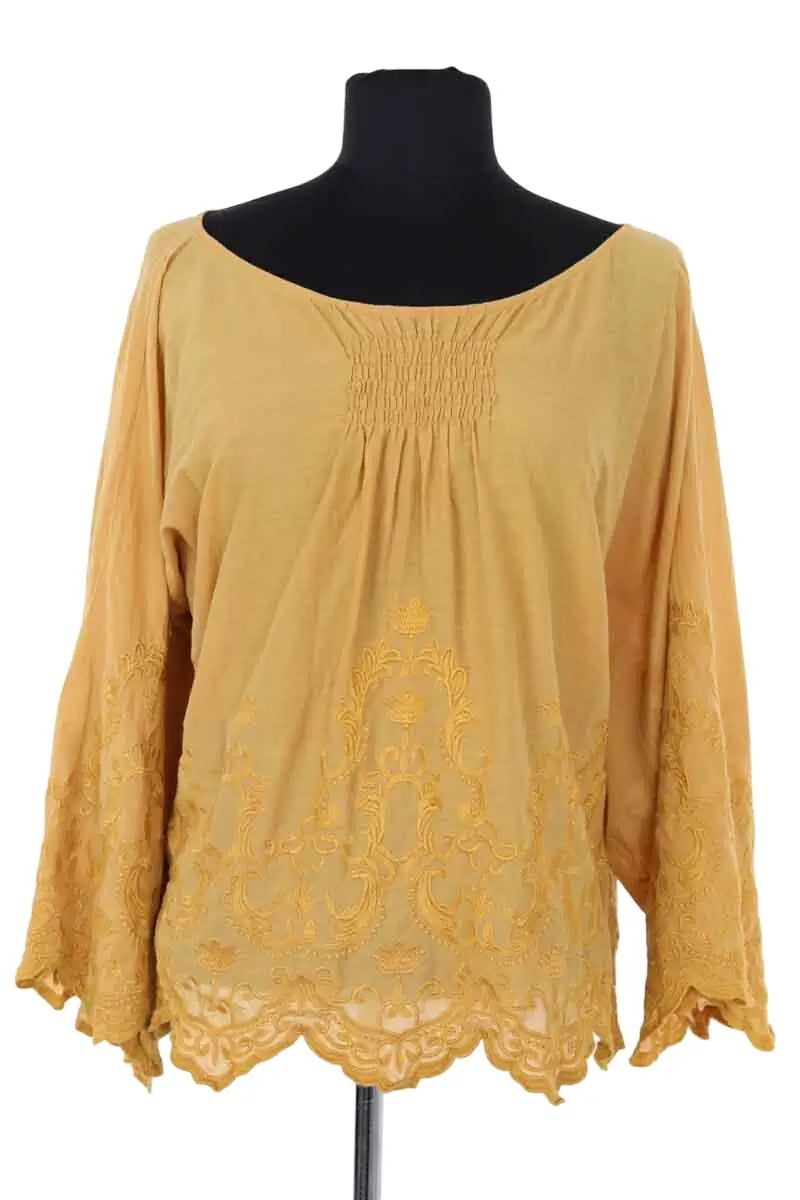 Blouse Mes Demoiselles Ravie Jaune en Coton, taille S - Seconde Main