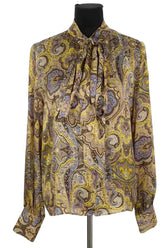 Blouse Oud Jaune en Soie, taille XS - Seconde Main