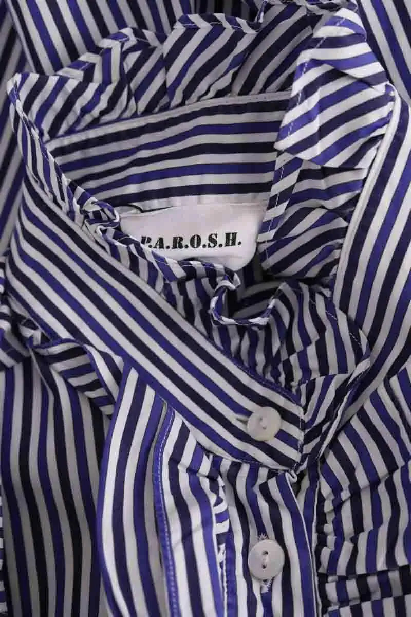 Blouse Parosh Bleu en Coton