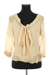 Blouse Prada Beige en Synthétique, taille L - Seconde Main