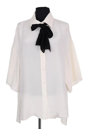 Blouse Ralph Lauren Beige en Soie, taille L - Seconde Main