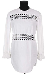Blouse Sandro Blanc en Coton, taille S - Seconde Main